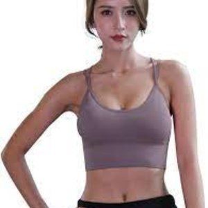Lianshp Women's Cross Back Wirefree Padded Strappy Sports Bra NWT Size L
